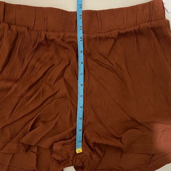 Abound Large Cinnamon Brown Elastic Waist Crinkle Shorts  NEW WITH TAGS - Picture 8 of 8